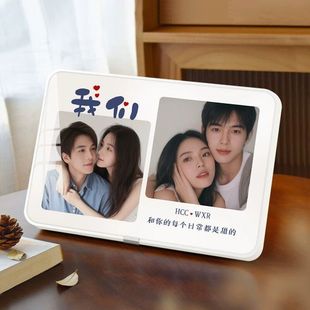 diy情侣钉制照片相框合照洗照片礼物高级情人节纪念摆台摆件