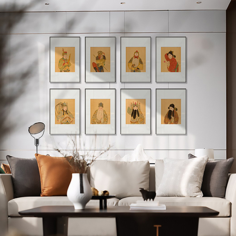 戏曲脸谱客厅挂画复古怀旧京剧人物饭店餐厅装饰画火锅店酒店壁画图片