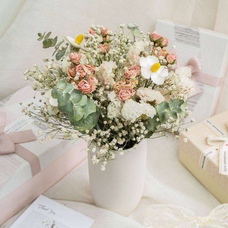 满天星小玫瑰勿忘我干花花束ins风家居摆件房间客厅装饰摆设