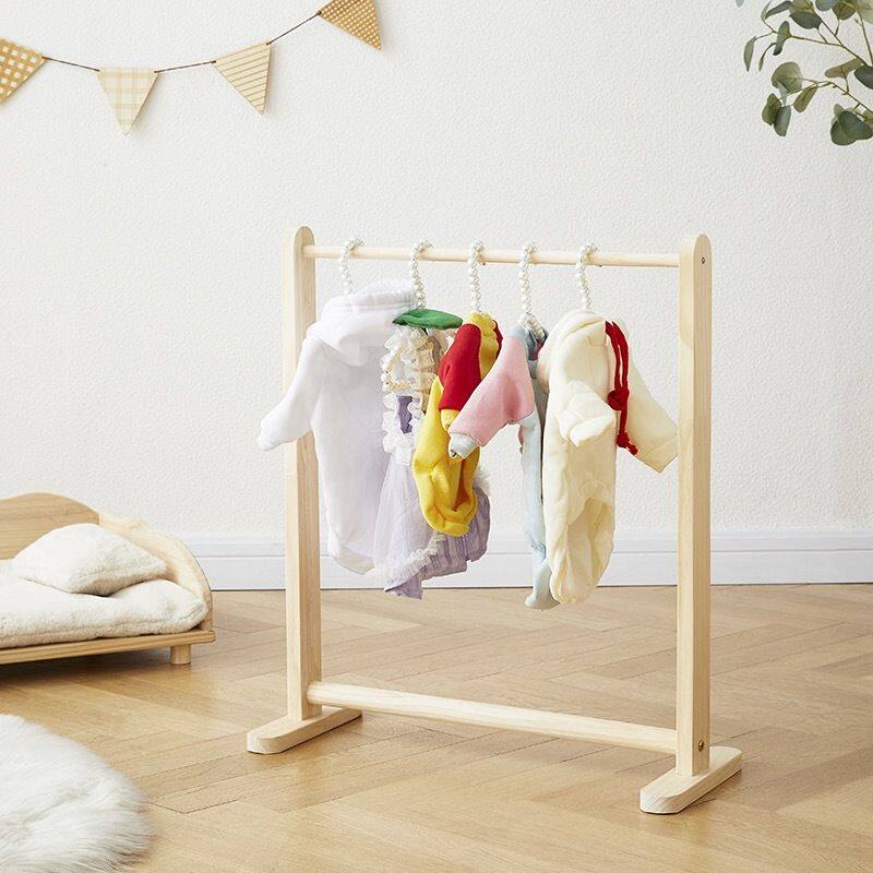 宠物衣架狗狗衣架可移动实木挂衣服简易猫咪专用衣柜挂衣架