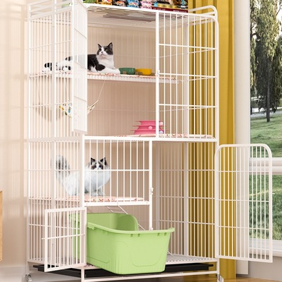 猫笼子家用室内猫窝猫厕所一体猫咪别墅阳台养猫新型免安装猫舍屋