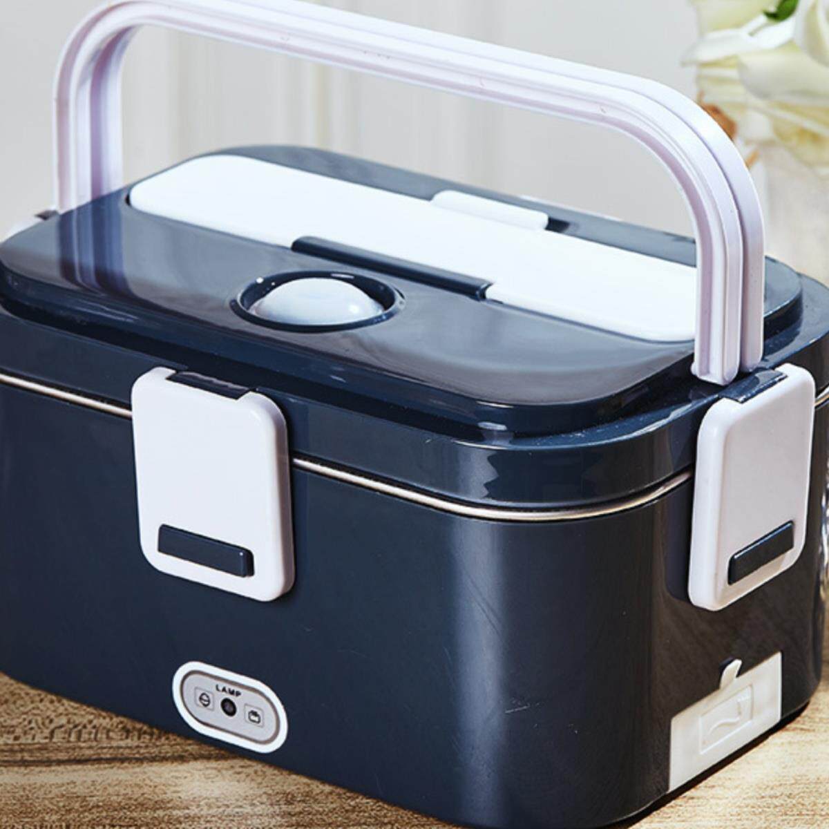 1.8L大容量家用车载两用电热饭盒可插电无水加热便当盒热饭