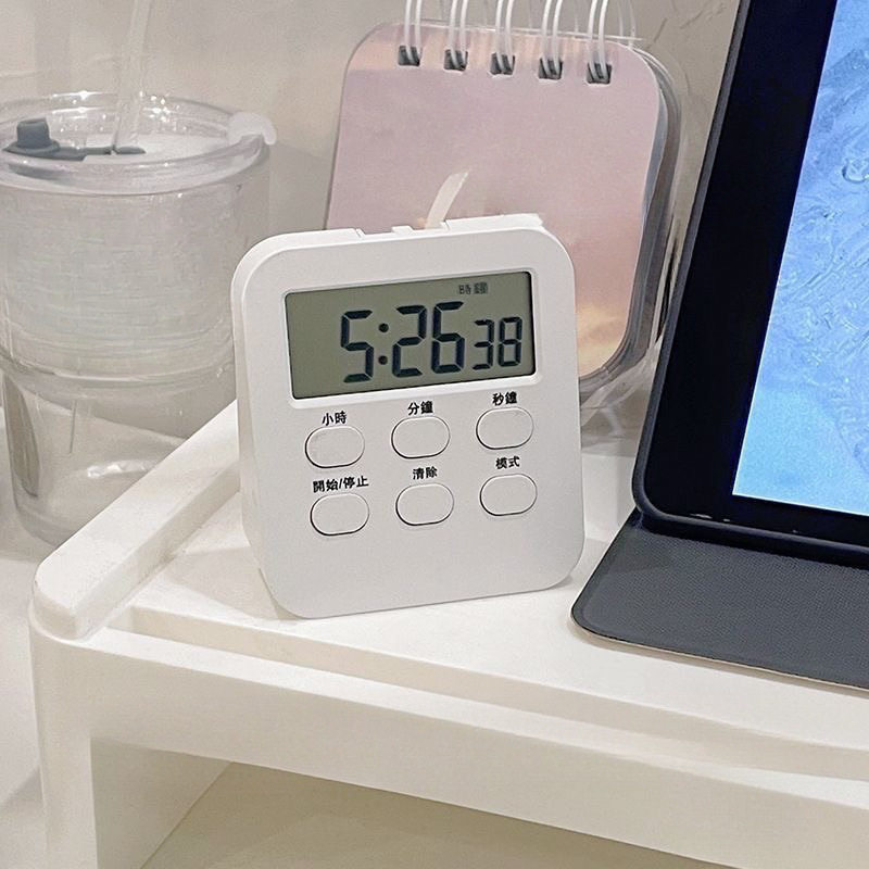 多功能桌面电子学习计时器ins风 新款可静音闹钟时钟计时学生考试