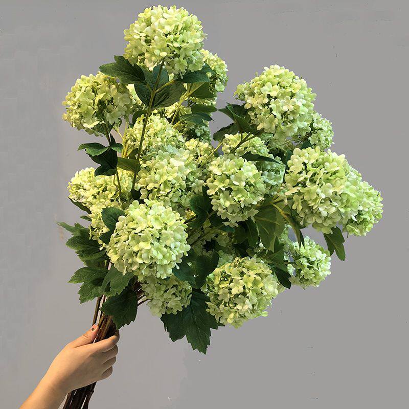 五头小绣球仿真花 雪球家居装饰 婚庆装饰花 绢布花摄影道具
