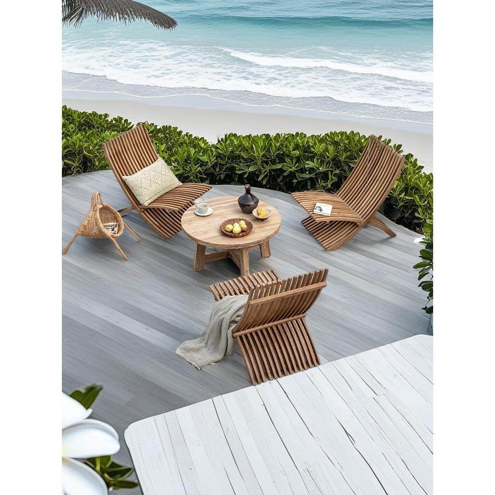 进口榆木户外折叠椅设计师躺椅阳台休闲椅户外折叠凳边几,住宅家具,阳台椅,淘宝优惠券,粉丝福利购,淘宝优惠卷