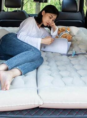 越野SUV后排车载旅行床可携式二用轿车车中床垫植绒多功能充气床