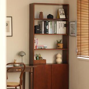 愫墨中古风实木书柜书架组合柜客厅靠墙收纳柜收纳柜展示柜