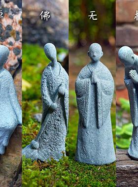 佛像小摆件仿真园艺盆景假山微景观造景佛陀人物中式禅意日式家居