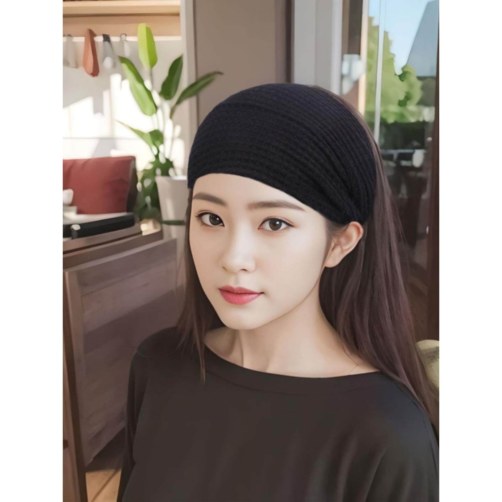 护脑门抹额女保暖遮额头头巾头围遮白发神器月子发带产后防风头套