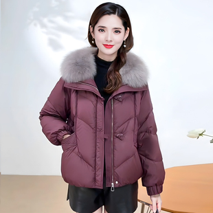 嘉兴平湖羽绒服女冬季2025新款今年流行爆款九江妈妈短款外套