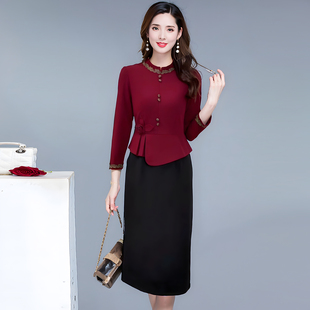 连衣裙2026新款女春秋十三行今年流行爆婚喜宴婆妈长袖轻奢高级感