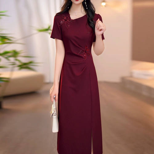 喜婆婆婚宴装连衣裙2026新款女夏季五月一轻奢高级感年轻妈妈礼服
