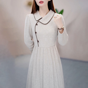 连衣裙2024新款女秋冬季十三行爆款气质妈妈轻奢高级感打底配大衣