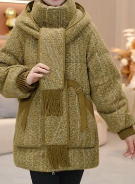 嘉兴平湖羽绒服女冬季2025新款今年流行爆款巨好看中长款连帽外套