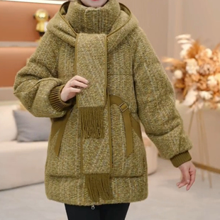 嘉兴平湖羽绒服女冬季2025新款今年流行爆款巨好看中长款连帽外套