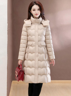 冬季新款中长款连帽加厚女棉服