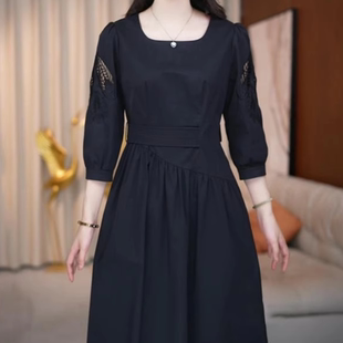 连衣裙2026新款女春夏今年流行十三行爆款妈妈气质黑色轻奢高级感
