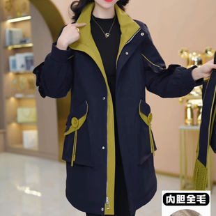 加绒巨好看中长款 今年流行爆款 棉服外套 2025新款 加绒派克服女冬季