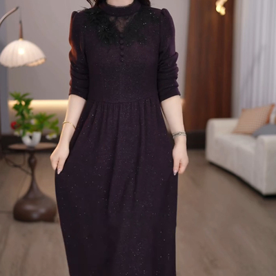 连衣裙2025新款女秋冬十三行今年流行爆款加厚高级感巨好看配大衣