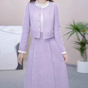 小香风套装连衣裙2025新款女春秋十三行爆款轻奢高级感减龄两件套