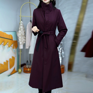 双面穿夹棉风衣外套女秋冬季2025新款杭州意法高端中长款棉服大衣