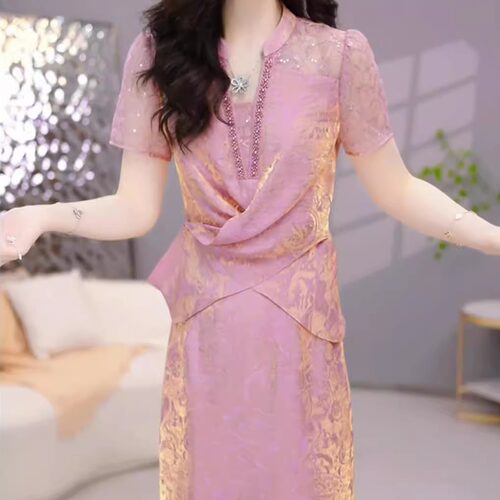连衣裙2025新款女夏季十三行今年流行爆款气质名媛高级感两件套装