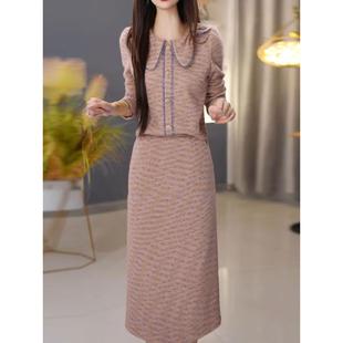 小香风套装连衣裙2025新款女秋冬十三行爆款轻奢高级感减龄两件套