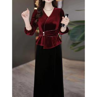 连衣裙2025新款女春秋十月一轻奢高级感高端喜婆婆婚宴装妈妈礼服