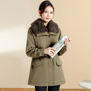 加绒派克服女冬季2025新款今年流行爆款加绒巨好看中长款棉服外套