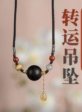 天然芽庄奇楠沉香吊坠转运珠锁骨链平安护身符沉香项链项坠毛衣链