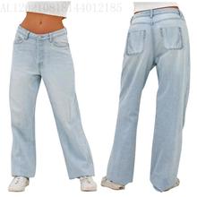 fashion jeans pants 女宽松长裤 women 2023欧美牛仔裤 loose