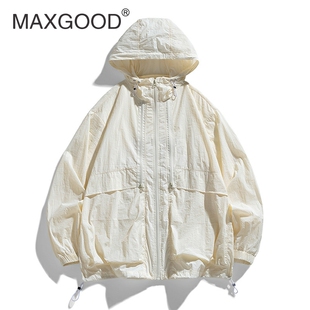 防水防晒透气皮肤衣户外 2024新薄款 连帽防晒外套男款 MAXGOOD夏季