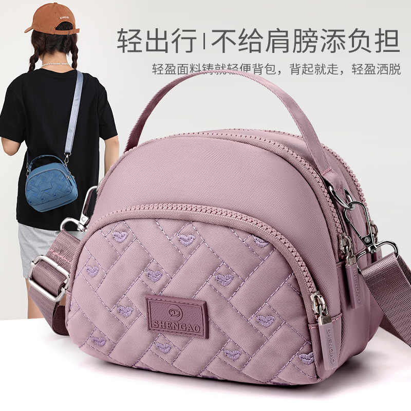 夏季包包2022j新款女妈妈款牛津布斜挎小包轻便帆布包单肩简约斜