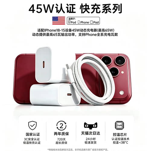 【五星店铺】官方正品45W充电器