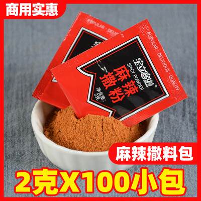 麻辣调味粉小包宝立麻辣包调料商用油炸鸡外卖2gX100包撒料烧烤肉