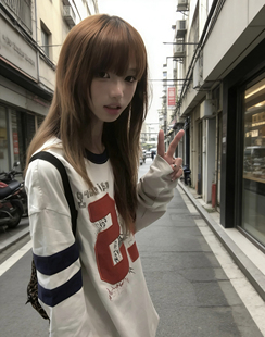 2025新款 t恤女早秋季 宽松运动风设计感小众上衣 复古白色长袖 美式