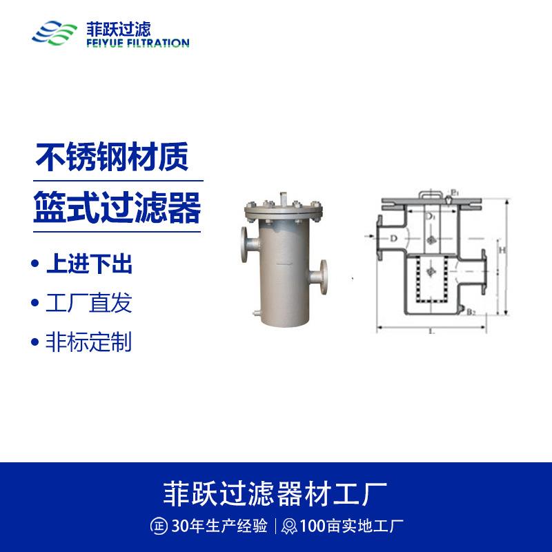 PSG高进低出篮式过滤器304不锈钢吊环螺栓快开篮式过滤器