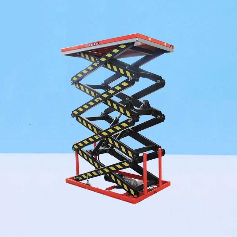 供应四剪可升高剪叉式移动上升台导轨卸货台小型升降台液压平台车