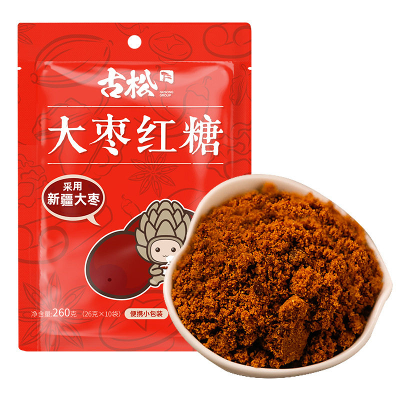 古松红糖260g大枣红糖小袋红糖26g*10袋图片