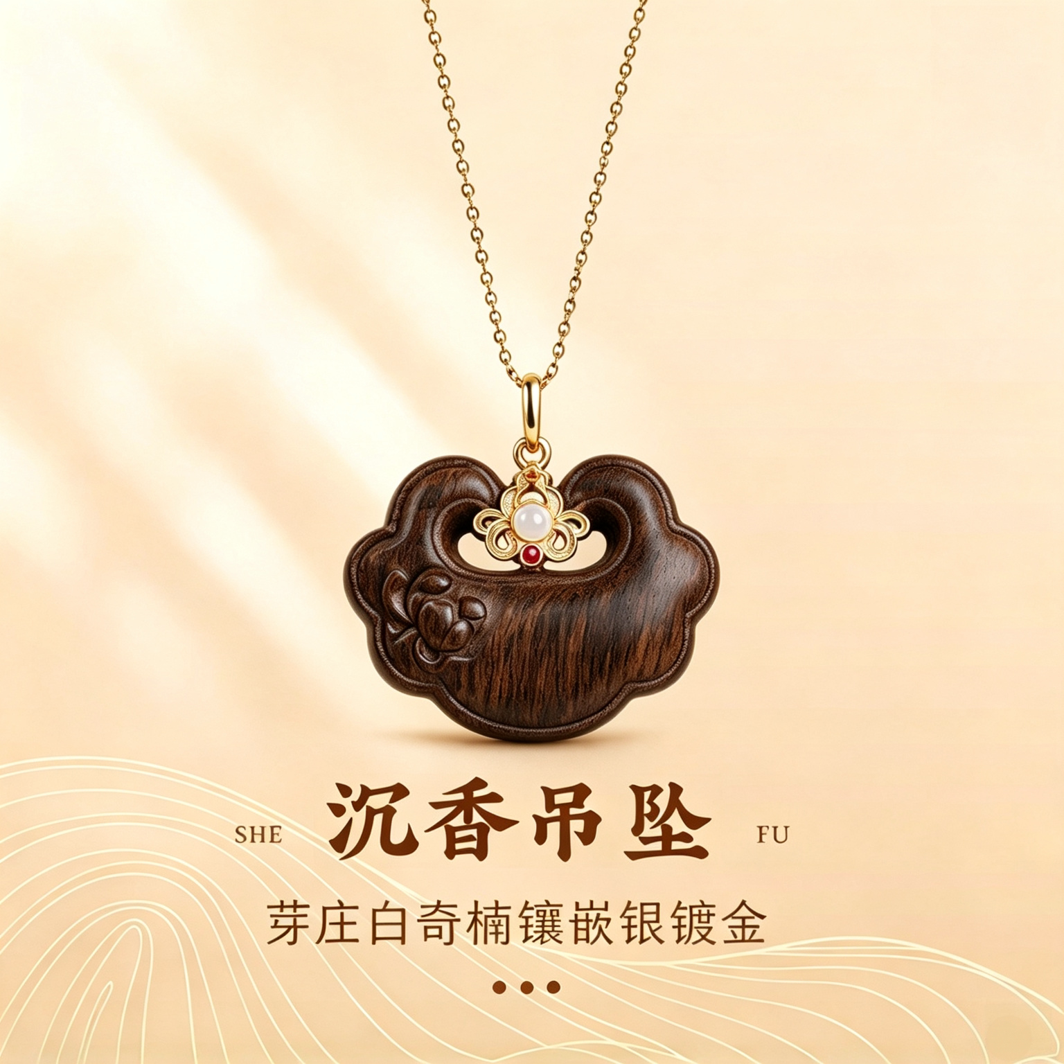 收藏级奇楠沉香吊坠转运珠如意平安锁骨链项链招财原创女情侣礼物