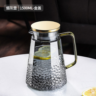 耐高温泡茶壶 高硼硅透明玻璃冷水壶大容量家用晾凉开水壶杯子套装