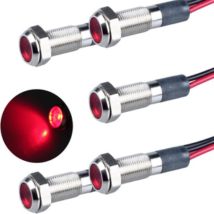 DMWD 5 件 6mm 110V-220VAC 金属 LED 指示灯安装孔 0.64cm 20mA