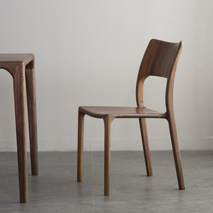 北美黑胡桃木餐椅白蜡木纯实木全榫卯舒克椅靠背椅子轻奢风全实木