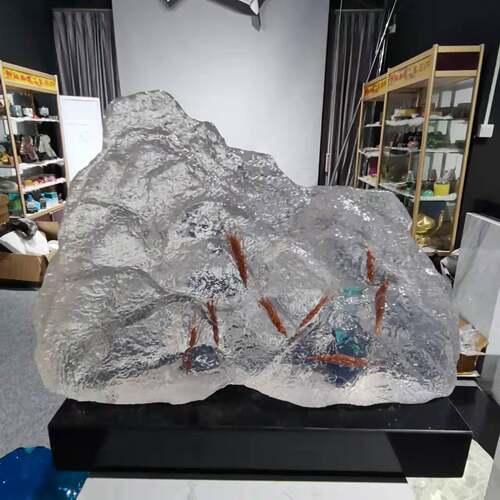 透明树脂接合玻璃钢工艺品雕塑摆件酒店新中式家具装饰品立体
