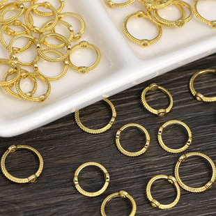 新款螺旋式闭口圈diy珠子包珠圈6-8-10mm金色银色隔珠合金饰品