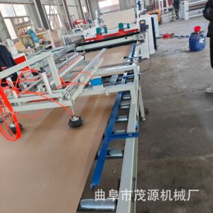 吸盘上板密度板贴木纹纸平贴机 圆刀修边钢刀断膜涂胶贴纸机