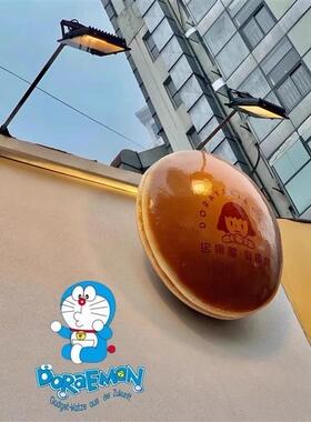 玻璃钢卡通雕塑哆啦a梦门头壁挂装饰商场咖啡厅网红机器猫摆件