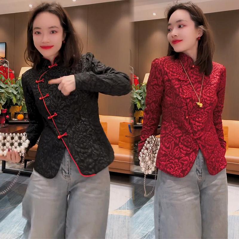 长袖上衣设计感盘扣新中式国风