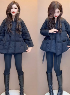 V领时尚简约棉服女2025冬季棉衣