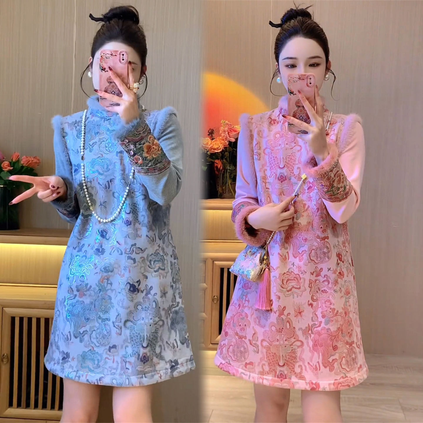 新中式国风时尚套装女2025冬季复古盘扣马夹旗袍裙+t恤两件套,女装/女士精品,时尚套装,淘宝优惠券,粉丝福利购,淘宝优惠卷